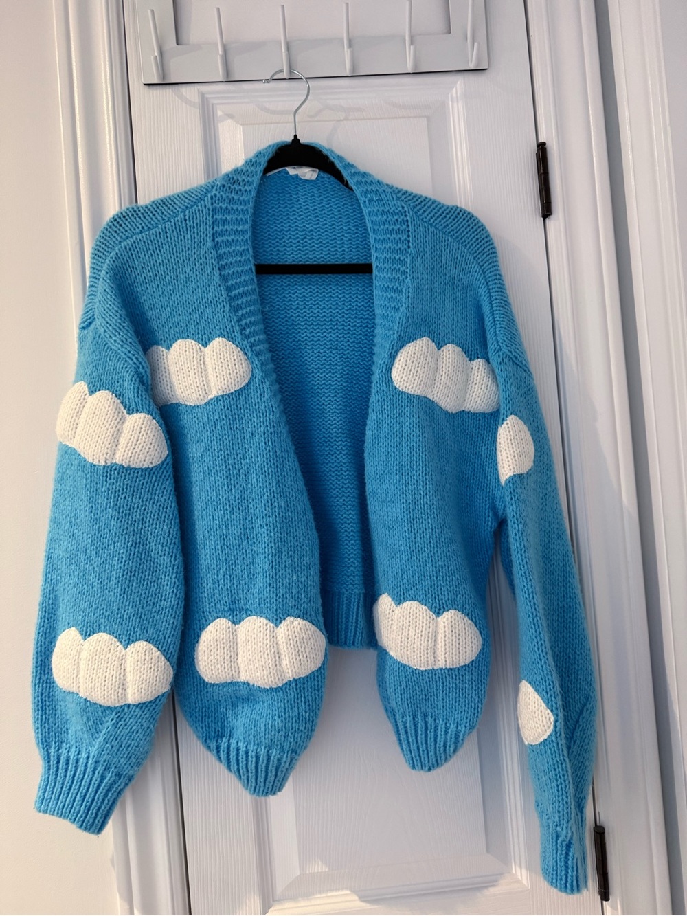 Dreamers Blue Cloud Knit Open-Front Cardigan
